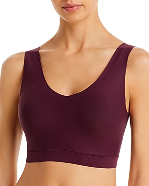 Chantelle Soft Stretch Wireless Padded V-neck Bra In Aubergine