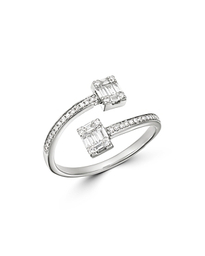 Bloomingdale's Diamond Mosaic Bypass Ring in 14K White Gold, 0.35 ct. t.w. - 100% Exclusive