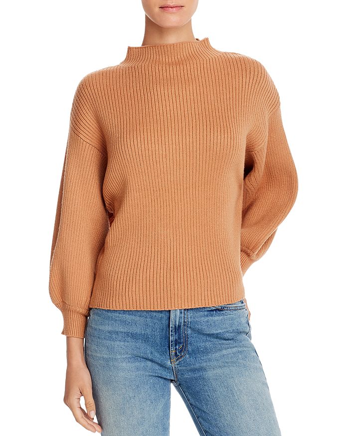 LINE & DOT FUNNEL NECK RIBBED SWEATER - 100% EXCLUSIVE,LT2052L-1