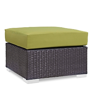 Shop Modway Convene Outdoor Patio Square Ottoman In Espresso Peridot