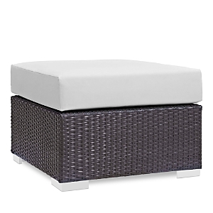 Shop Modway Convene Outdoor Patio Square Ottoman In Espresso White