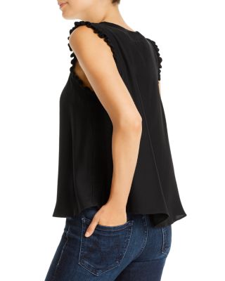 Lenore Ruffle-Trimmed Silk Top