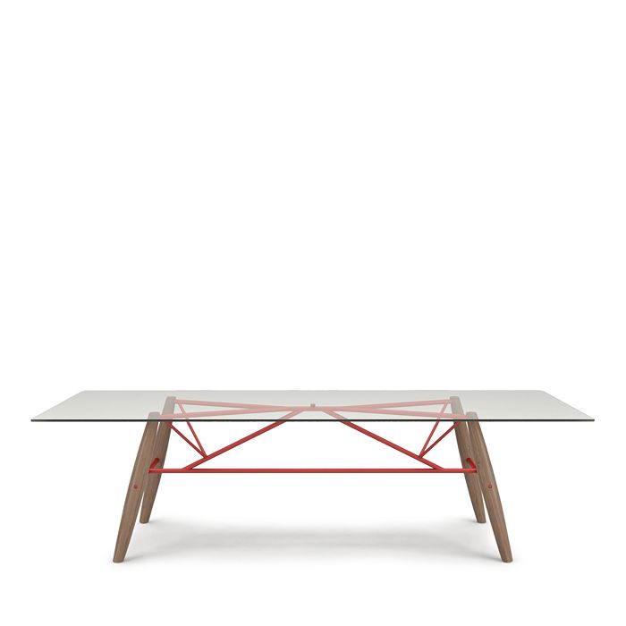 Huppe Connection 98 Glass Top Dining Table In Glass/metal