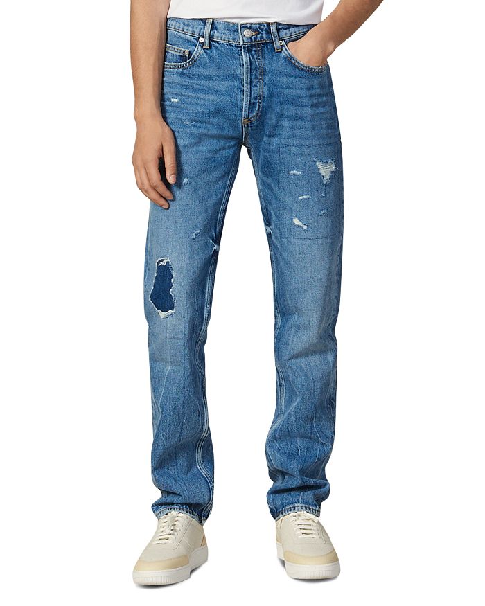 Sandro Washed Destroy Slim Fit Jeans In Blue Vintage Denim | ModeSens