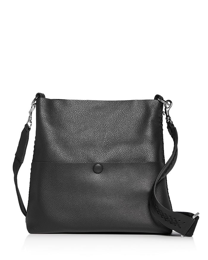 Callista Iconic Slim Messenger Leather Crossbody Bag In Perissa Noir