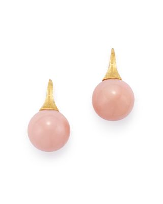 pink opal drop earrings