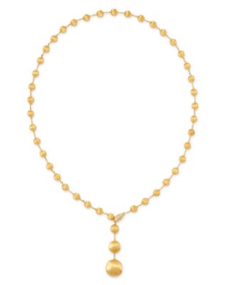 18K Yellow Gold Africa Diamond Y Necklace, 16.75"