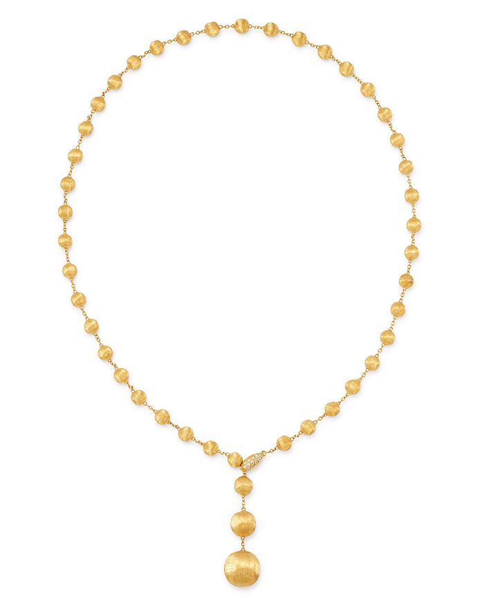 Shop Marco Bicego 18k Yellow Gold Africa Diamond Y Necklace, 16.75 In White/gold