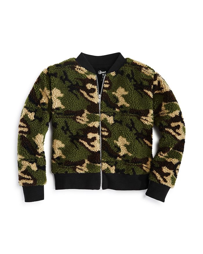 Flowers by Zoe Girls Camo Sherpa Bomber Jacket Little Kid