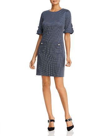 KARL LAGERFELD PARIS Short-Sleeve Jacquard Dress | Bloomingdale's