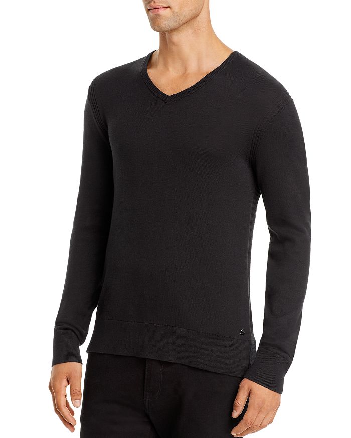 John Varvatos Austin V-neck Sweater In Black