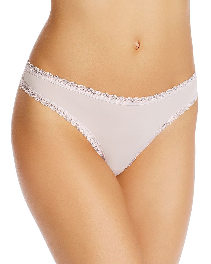 Calvin Klein Radiant Lace Trim Thong In Whim