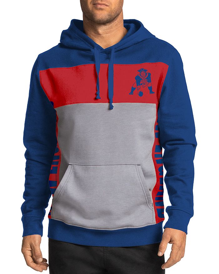 Junk Food Football Color-block Hooded Sweatshirt In Navy/red/gray