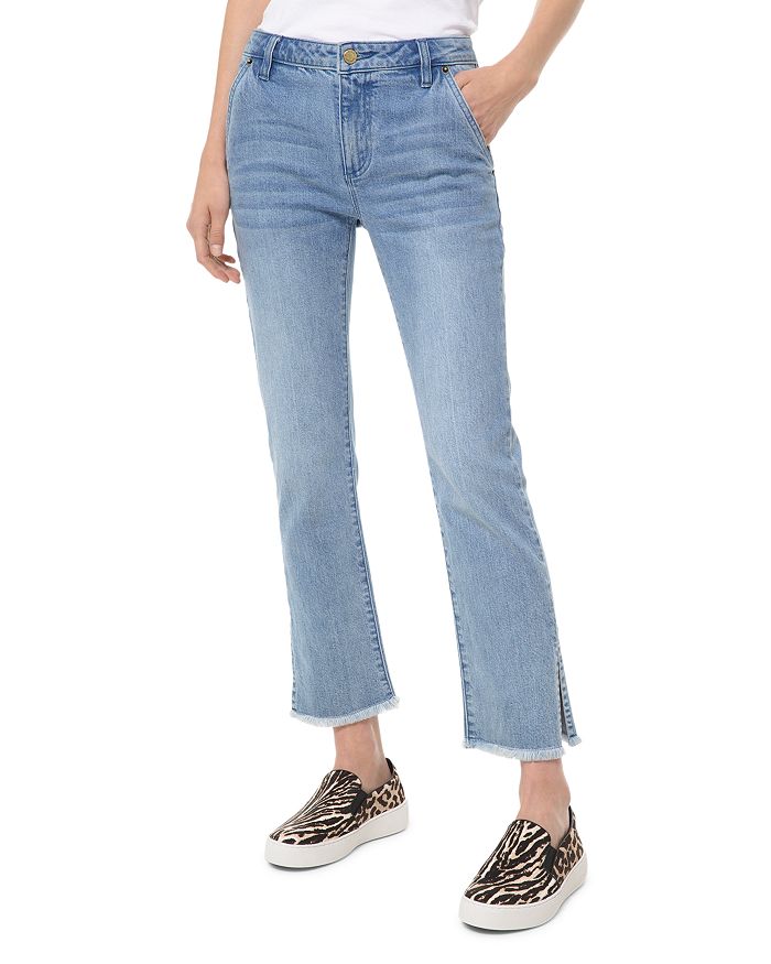 MICHAEL Michael Kors Drain High-Rise Cropped Flared-Leg Jeans in Angel ...