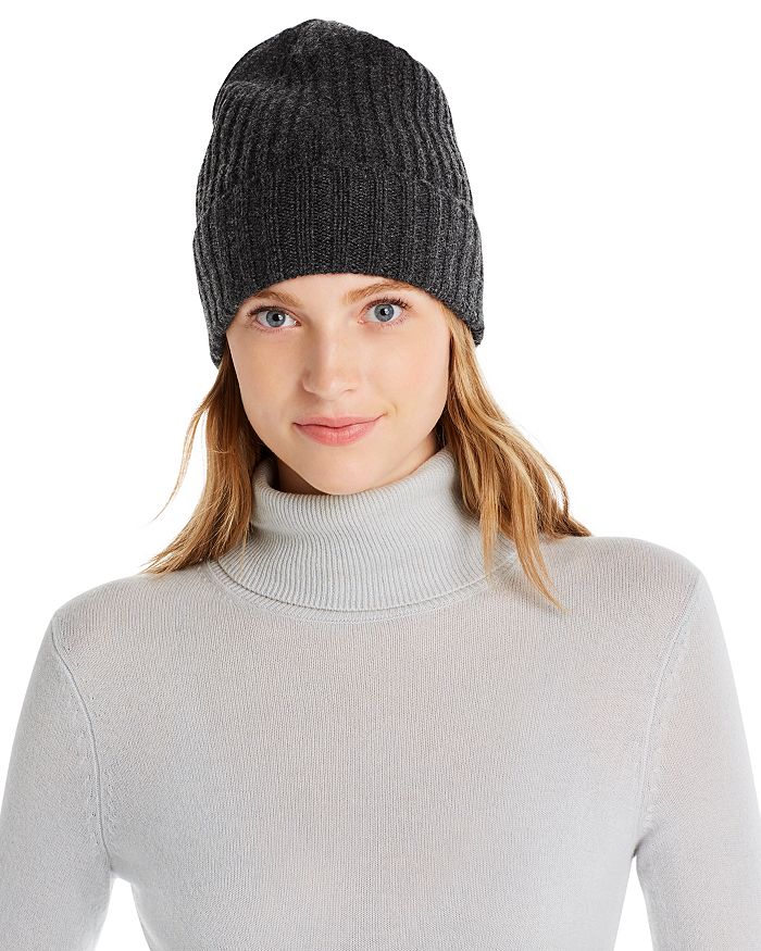 Aqua Cashmere Rib-knit Cashmere Beanie - 100% Exclusive In Charcoal