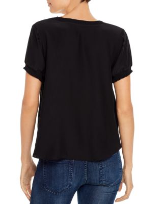 Lenny Short-Sleeve Silk Top
