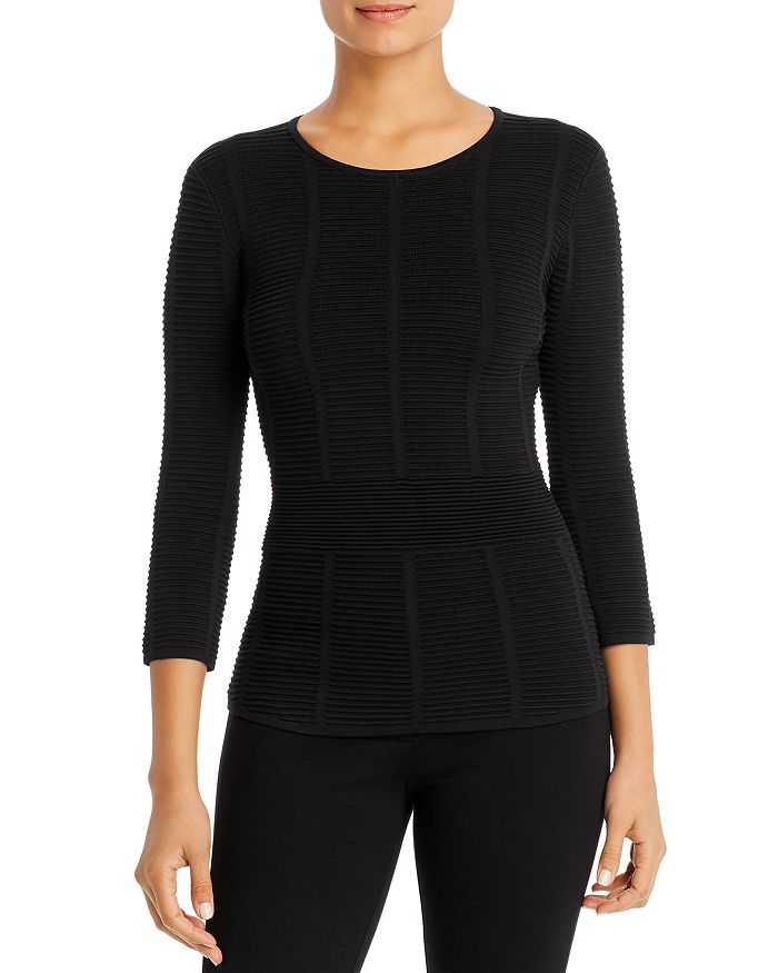 Emporio Armani Ribbed Knit Top | Bloomingdale's