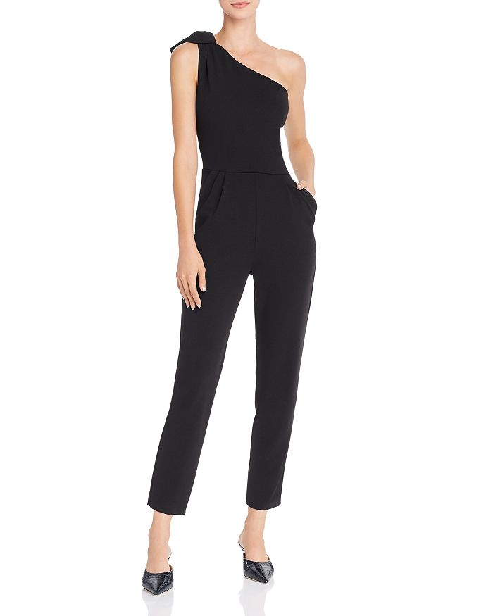 AQUA Bow Accented One Shoulder Jumpsuit 100 Exclusive
