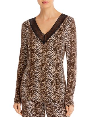 Cosabella Cosebella Sabrina Leopard Long Sleeve Pajama Top | Bloomingdale's