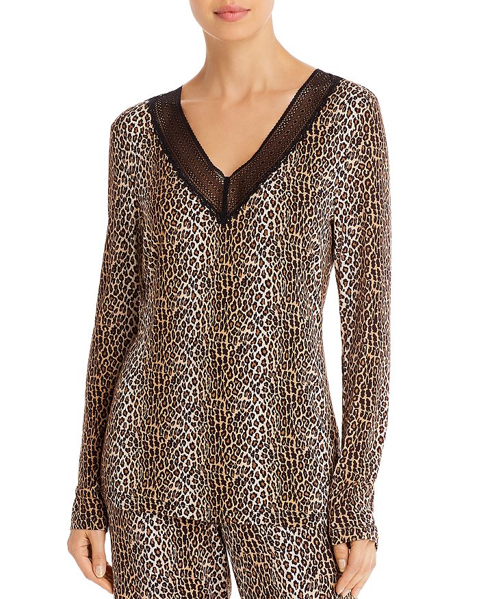 Cosabella Cosebella Sabrina Leopard Long Sleeve Pajama Top | Bloomingdale's