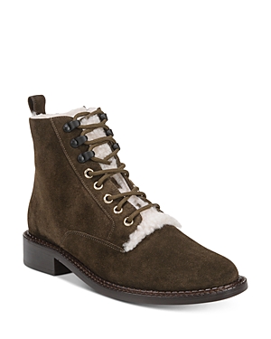 Vince Cabria 3 Genuine Shearling Lined Combat Boot In Alpine Suede