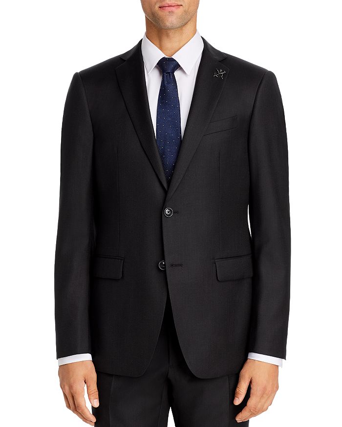 John Varvatos Tonal Dotted Stripe Slim Fit Suit Jacket In Black