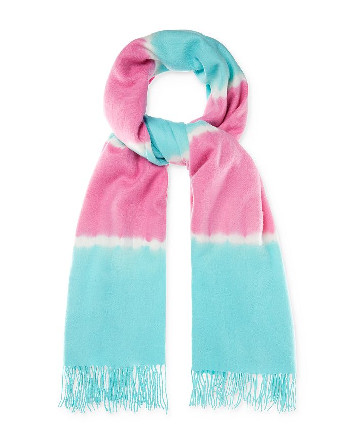 Charlotte Simone Betty Tie-dye Wool Scarf In Turquoise/pink