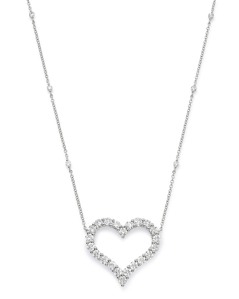 Bloomingdale's Diamond Heart Pendant Necklace In 14k White Gold, 2.0 Ct. T. W. - Exclusive In White