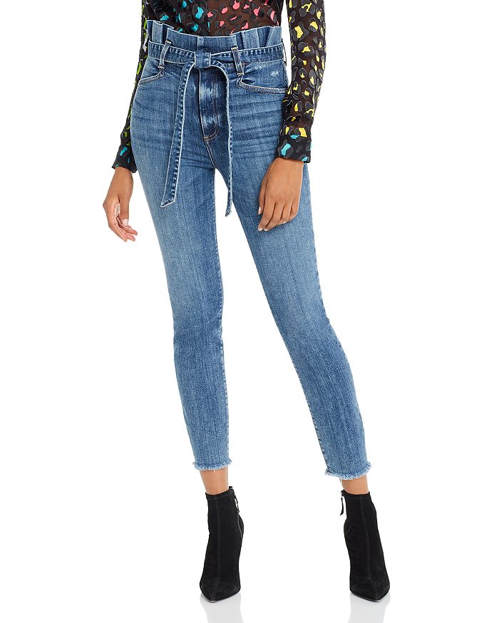 ALICE AND OLIVIA ALICE + OLIVIA GOOD PAPERBAG-WAIST SKINNY JEANS IN STRICTLY BUSINESS,CD277403STB