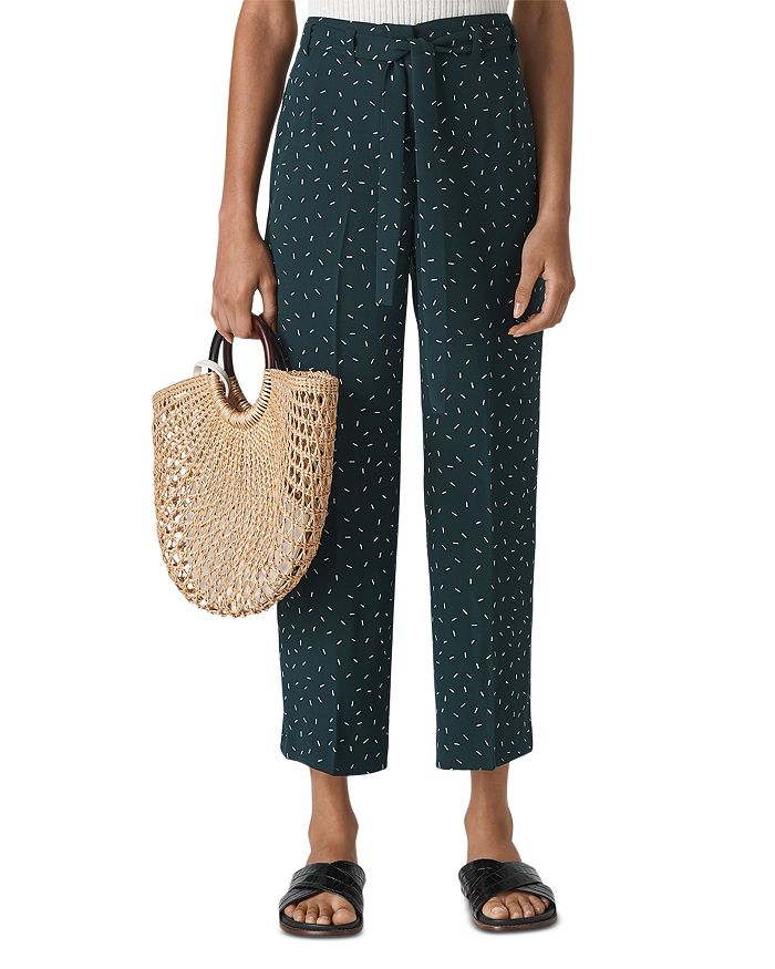 Whistles Sprinkle Cropped Tie Waist Pants Bloomingdale s
