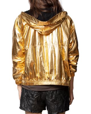 Zadig & Voltaire Metallic Gold Jacket | Bloomingdale's
