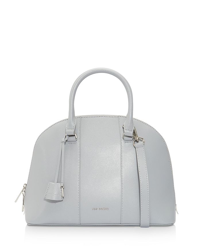 Ted Baker Kaitiee Leather Dome Tote In Light Grey