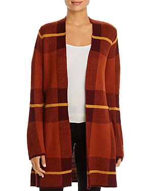 Alison Andrews Plaid Open Duster Cardigan In Buffalo Plaid