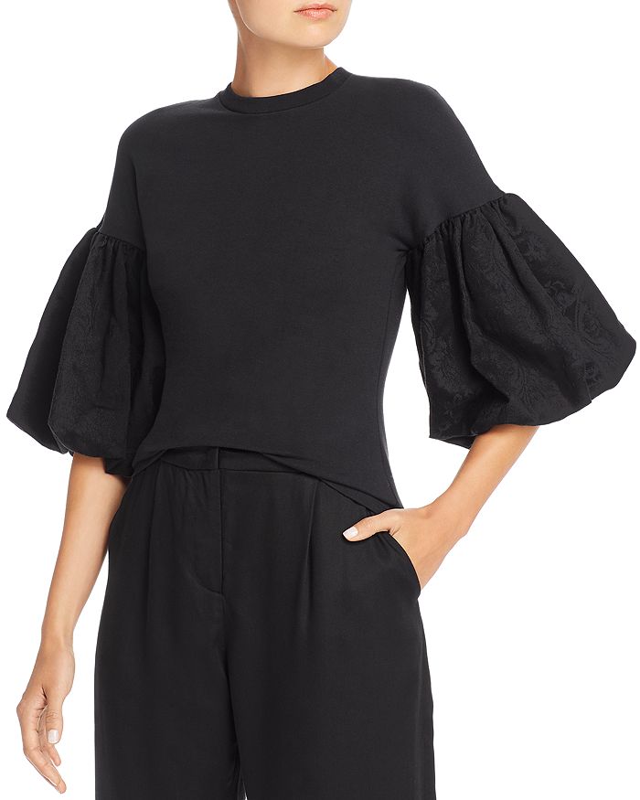No Frills By Mother Of Pearl Jacquard Puff Sleeve Tee Bloomingdale S