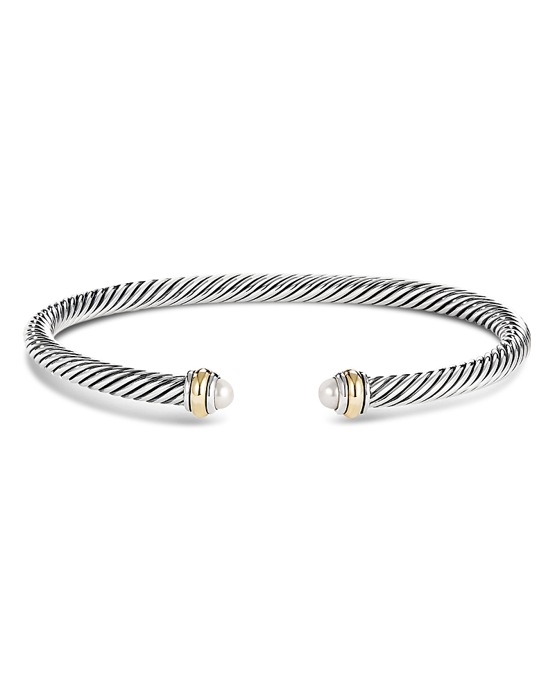 David Yurman Cable Classic Bracelet with Cultured Freshwater Pearl and 18K Yellow Gold