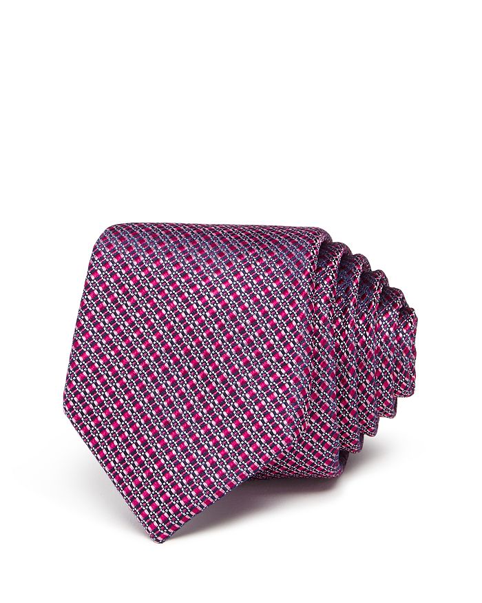 Ted Baker Basket-weave Flower Skinny Necktie In Pink