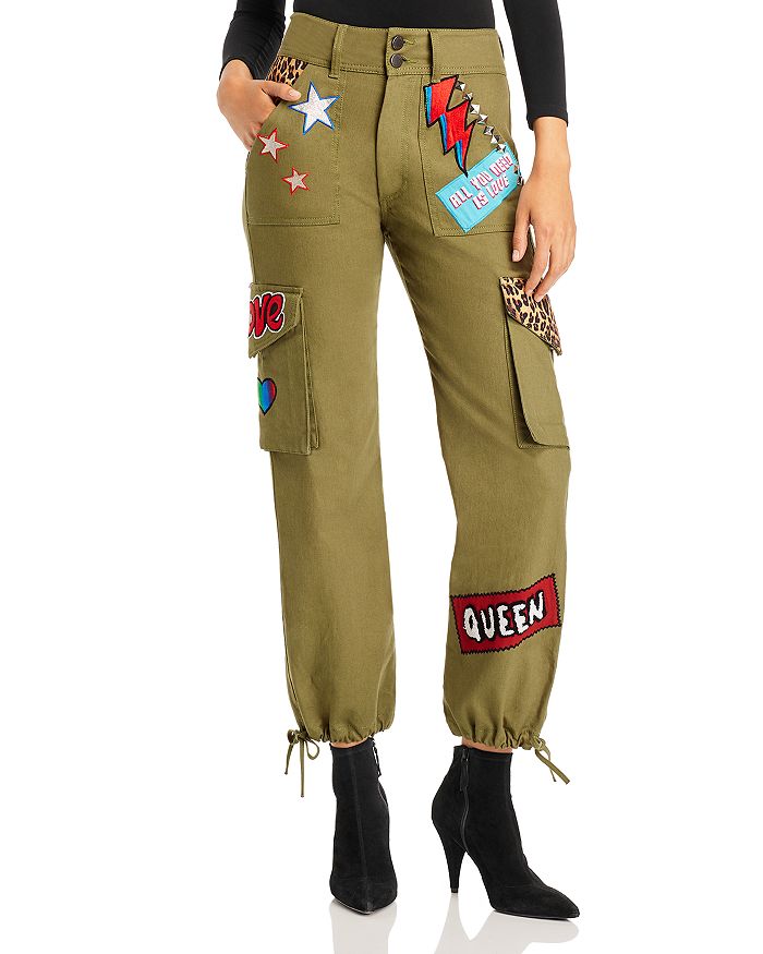 ALICE AND OLIVIA ALICE AND OLIVIA EMBELLISHED HIGH-WAIST CARGO PANTS,CD443D33GMT