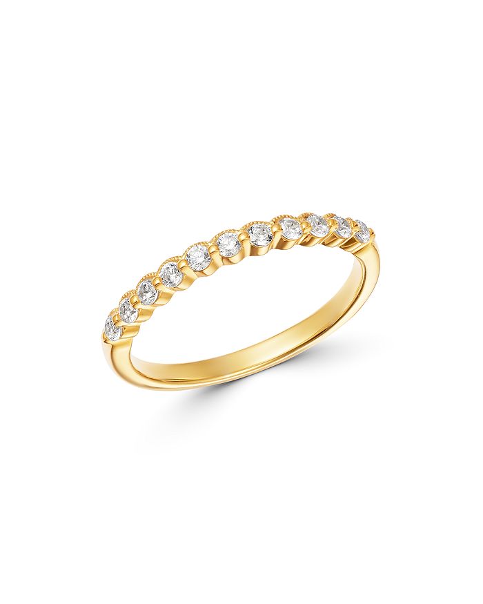 Bloomingdale's Diamond Milgrain Stacking Band In 14k Yellow Gold, 0.25 Ct. T.w. - 100% Exclusive In White/gold