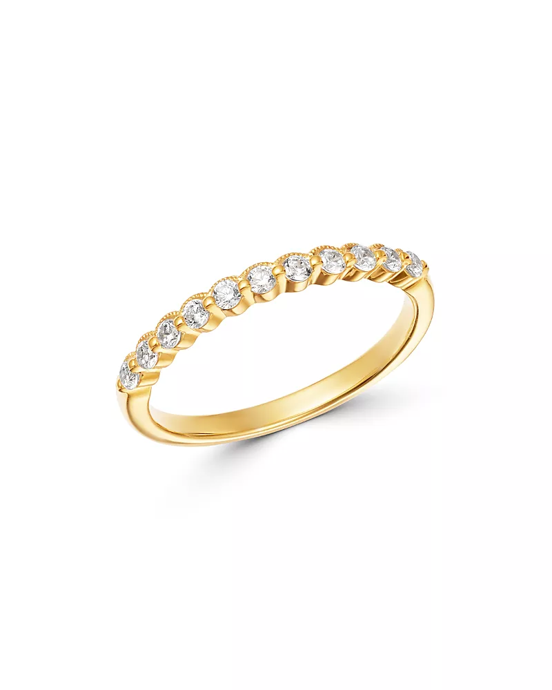 Bloomingdale's Fine Collection Diamond Milgrain Stacking Band in 14K Yellow Gold, 0.25 tcw