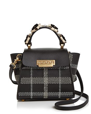 Mini Sacoche Zac Posen Eartha En Cuir Texturé - Dimensions 13x7x5 Pouces, Sangle Détachable, Couleur Nvay, Occasion