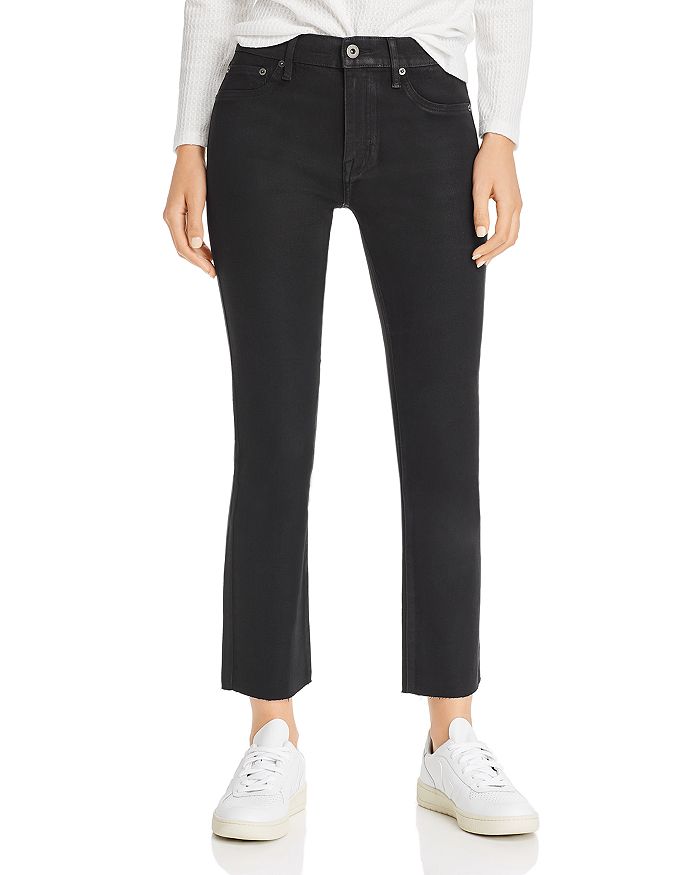 Pistola Lennon High-rise Coated Cropped Bootcut Jeans In After Dark