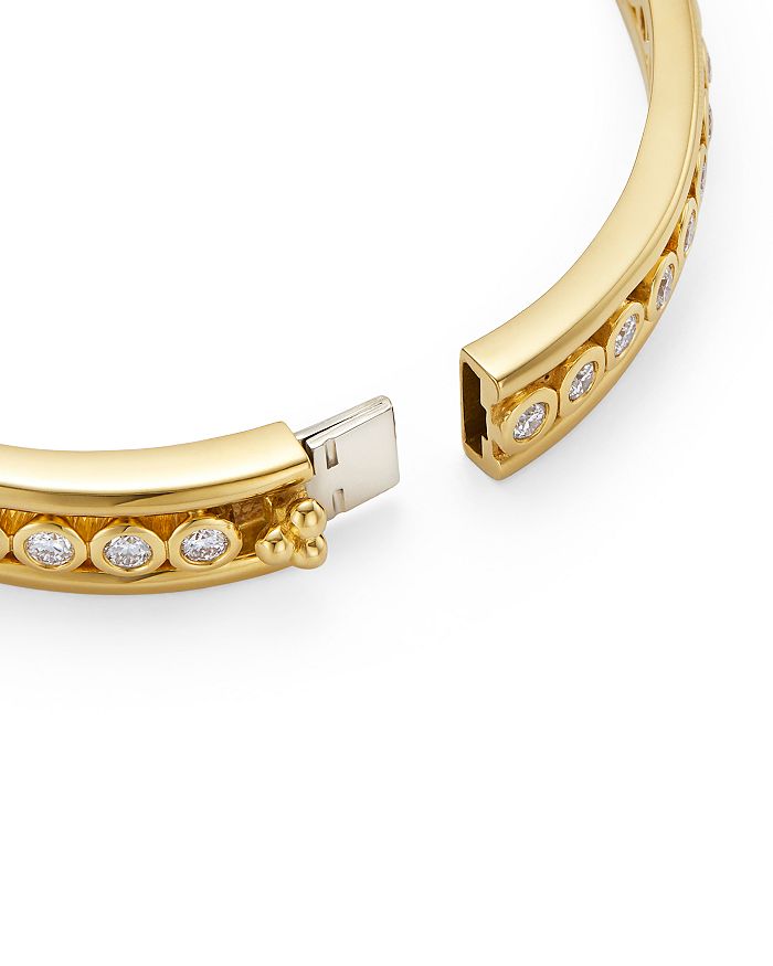 Shop Temple St Clair 18k Yellow Gold Celestial Diamond Eternity Bangle Bracelet In White/gold