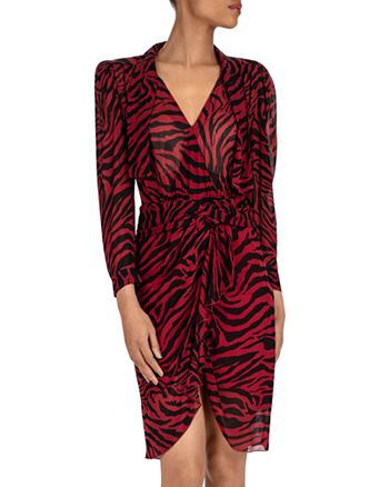 ba&sh Saphir Puff-Shoulder Zebra Print Dress | Bloomingdale's