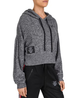 cropped drawstring hoodie