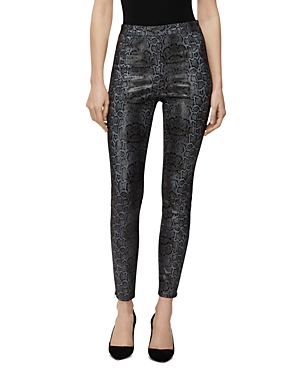 J BRAND DARCY PULL-ON ZIP SKINNY LEATHER PANTS IN SNAIL FOIL PRINT,JB002454