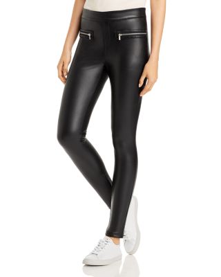 faux leather zipper leggings