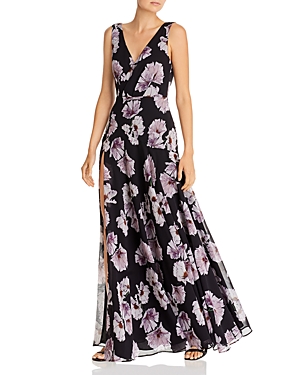 Fame And Partners Escala Floral-Print Dress In Poppy Black | ModeSens