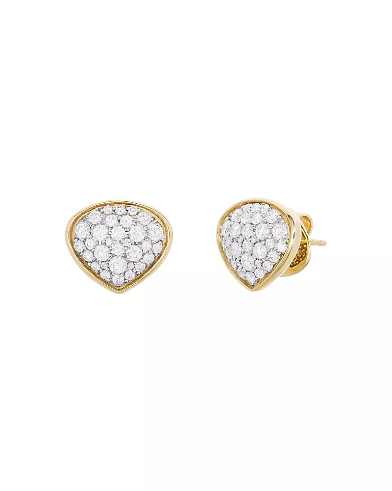 Marina B 18K Yellow Gold Trisola Diamond Stud Earrings
