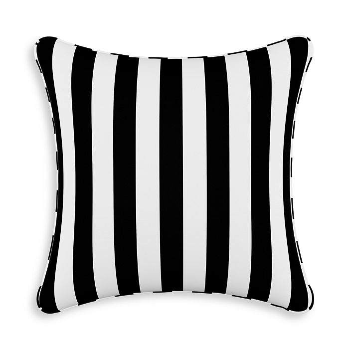 Sparrow & Wren Down Pillow In Canopy Stripe, 20 X 20 In Canopy Stripe Black/white