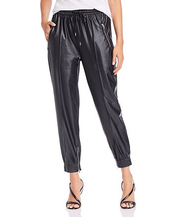 BLANKNYC Cropped Faux-Leather Jogger Pants | Bloomingdale's